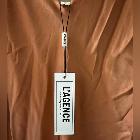 NWT L'AGENCE Jodie Silk Slip Dress In Dusty Rose Size 10 - Picture 7 of 11